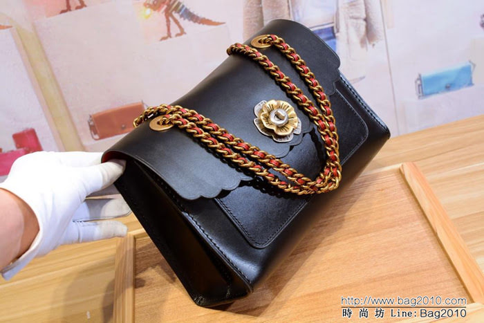 COACH蔻馳 女士立體花朵 鎖扣復古斜挎鏈條包 26733 Parker手袋款型  Chz1019